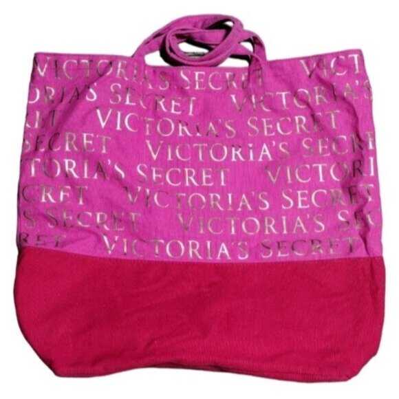 2011 Victoria’s Secret tote Pink and‎ Red with Gold Lettering - Picture 1 of 5